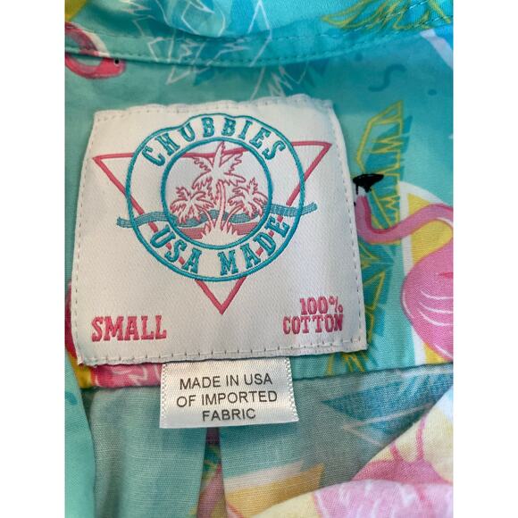 Chubbies Men's Flamingo and Palm tree v neck 100% cotton small - Picture 3 of 6